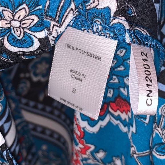 🎋NWT! NY&Co Mixed Print Faux Wrap Blouse - Picture 7 of 11